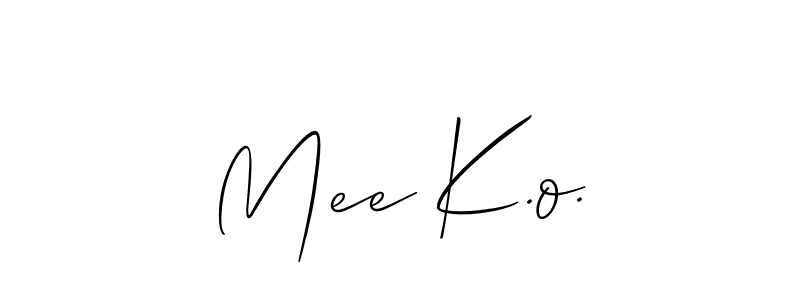 Check out images of Autograph of Mee K.o. name. Actor Mee K.o. Signature Style. Allison_Script is a professional sign style online. Mee K.o. signature style 2 images and pictures png