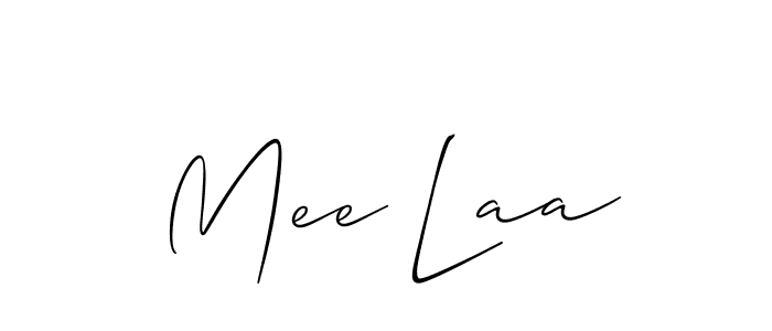 Create a beautiful signature design for name Mee Laa. With this signature (Allison_Script) fonts, you can make a handwritten signature for free. Mee Laa signature style 2 images and pictures png