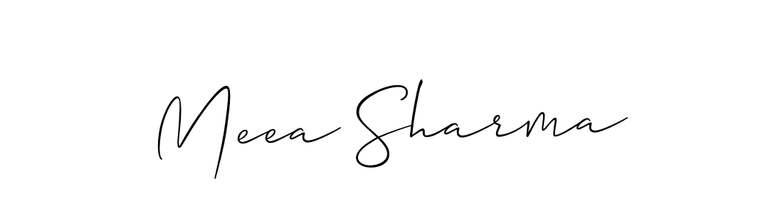 Create a beautiful signature design for name Meea Sharma. With this signature (Allison_Script) fonts, you can make a handwritten signature for free. Meea Sharma signature style 2 images and pictures png