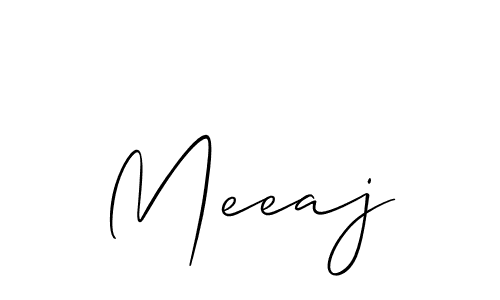 Make a beautiful signature design for name Meeaj. With this signature (Allison_Script) style, you can create a handwritten signature for free. Meeaj signature style 2 images and pictures png