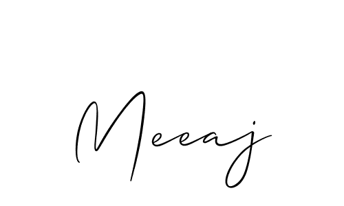 It looks lik you need a new signature style for name Meeaj. Design unique handwritten (Allison_Script) signature with our free signature maker in just a few clicks. Meeaj signature style 2 images and pictures png