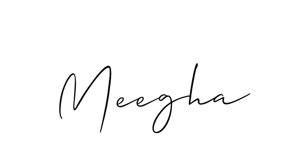 Design your own signature with our free online signature maker. With this signature software, you can create a handwritten (Allison_Script) signature for name Meegha. Meegha signature style 2 images and pictures png