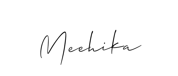 How to make Meehika name signature. Use Allison_Script style for creating short signs online. This is the latest handwritten sign. Meehika signature style 2 images and pictures png