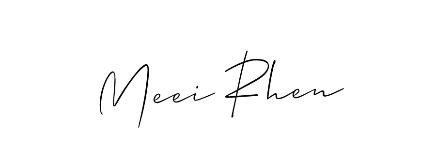 Similarly Allison_Script is the best handwritten signature design. Signature creator online .You can use it as an online autograph creator for name Meei Rhen. Meei Rhen signature style 2 images and pictures png