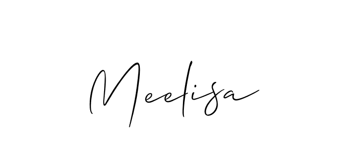 Make a beautiful signature design for name Meelisa. With this signature (Allison_Script) style, you can create a handwritten signature for free. Meelisa signature style 2 images and pictures png