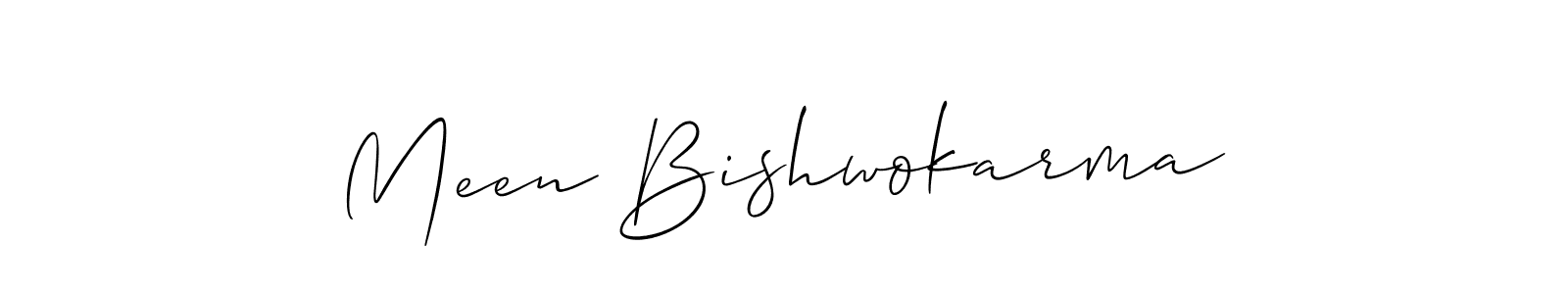 Meen Bishwokarma stylish signature style. Best Handwritten Sign (Allison_Script) for my name. Handwritten Signature Collection Ideas for my name Meen Bishwokarma. Meen Bishwokarma signature style 2 images and pictures png