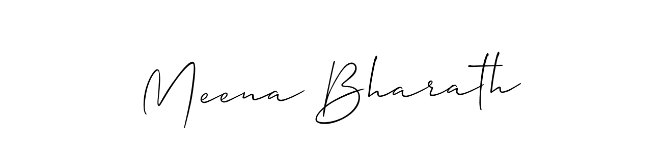 The best way (Allison_Script) to make a short signature is to pick only two or three words in your name. The name Meena Bharath include a total of six letters. For converting this name. Meena Bharath signature style 2 images and pictures png