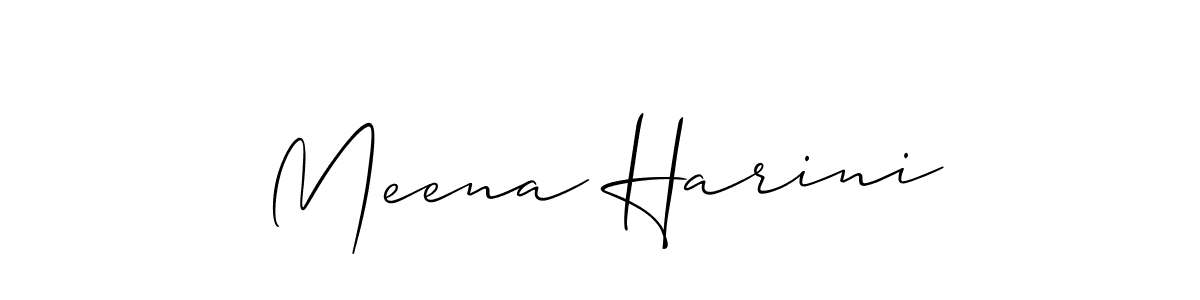How to make Meena Harini name signature. Use Allison_Script style for creating short signs online. This is the latest handwritten sign. Meena Harini signature style 2 images and pictures png