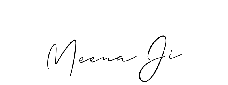 How to make Meena Ji name signature. Use Allison_Script style for creating short signs online. This is the latest handwritten sign. Meena Ji signature style 2 images and pictures png