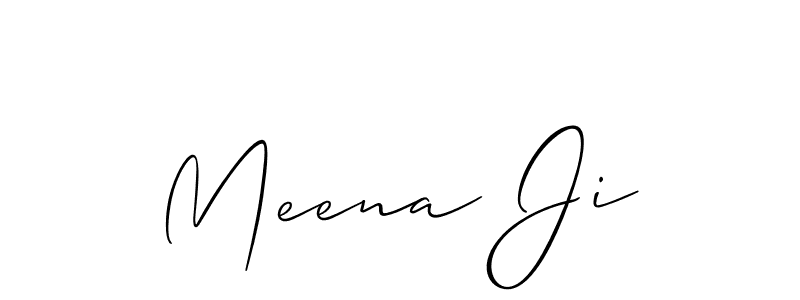 Make a beautiful signature design for name Meena Ji. With this signature (Allison_Script) style, you can create a handwritten signature for free. Meena Ji signature style 2 images and pictures png