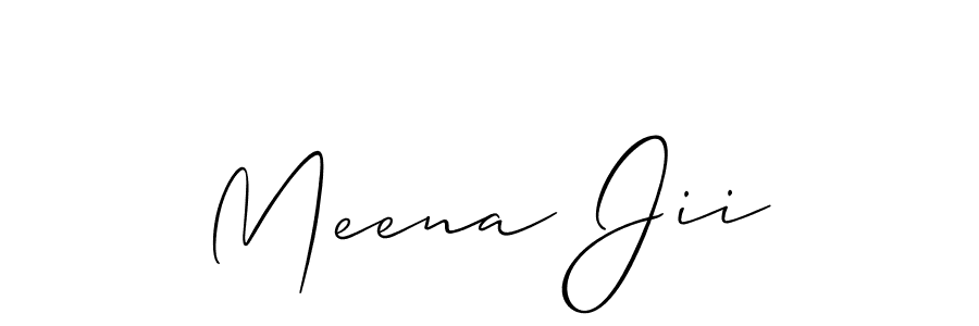 Design your own signature with our free online signature maker. With this signature software, you can create a handwritten (Allison_Script) signature for name Meena Jii. Meena Jii signature style 2 images and pictures png