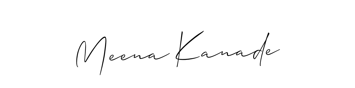 Create a beautiful signature design for name Meena Kanade. With this signature (Allison_Script) fonts, you can make a handwritten signature for free. Meena Kanade signature style 2 images and pictures png