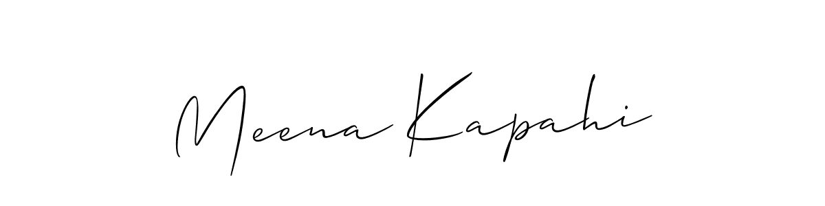 Also You can easily find your signature by using the search form. We will create Meena Kapahi name handwritten signature images for you free of cost using Allison_Script sign style. Meena Kapahi signature style 2 images and pictures png