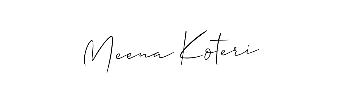 How to make Meena Koteri name signature. Use Allison_Script style for creating short signs online. This is the latest handwritten sign. Meena Koteri signature style 2 images and pictures png