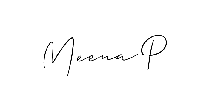if you are searching for the best signature style for your name Meena P. so please give up your signature search. here we have designed multiple signature styles  using Allison_Script. Meena P signature style 2 images and pictures png