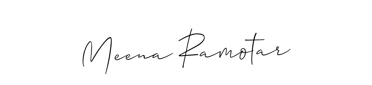 Meena Ramotar stylish signature style. Best Handwritten Sign (Allison_Script) for my name. Handwritten Signature Collection Ideas for my name Meena Ramotar. Meena Ramotar signature style 2 images and pictures png