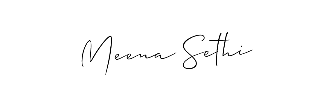 Design your own signature with our free online signature maker. With this signature software, you can create a handwritten (Allison_Script) signature for name Meena Sethi. Meena Sethi signature style 2 images and pictures png