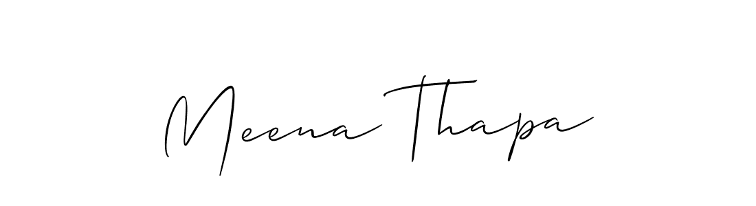 You should practise on your own different ways (Allison_Script) to write your name (Meena Thapa) in signature. don't let someone else do it for you. Meena Thapa signature style 2 images and pictures png