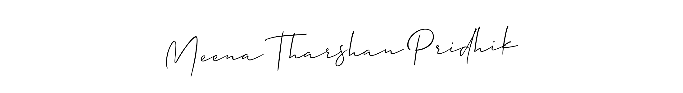 Similarly Allison_Script is the best handwritten signature design. Signature creator online .You can use it as an online autograph creator for name Meena Tharshan Pridhik. Meena Tharshan Pridhik signature style 2 images and pictures png