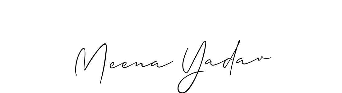 Design your own signature with our free online signature maker. With this signature software, you can create a handwritten (Allison_Script) signature for name Meena Yadav. Meena Yadav signature style 2 images and pictures png