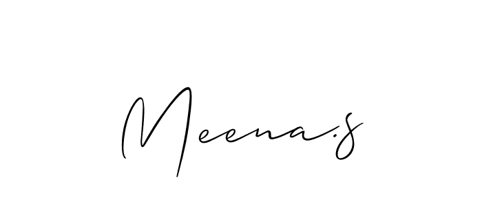 if you are searching for the best signature style for your name Meena.s. so please give up your signature search. here we have designed multiple signature styles  using Allison_Script. Meena.s signature style 2 images and pictures png