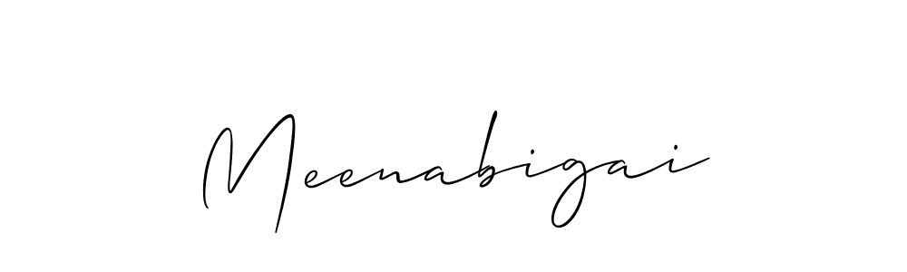 Also we have Meenabigai name is the best signature style. Create professional handwritten signature collection using Allison_Script autograph style. Meenabigai signature style 2 images and pictures png