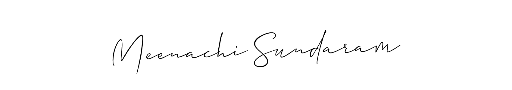 Allison_Script is a professional signature style that is perfect for those who want to add a touch of class to their signature. It is also a great choice for those who want to make their signature more unique. Get Meenachi Sundaram name to fancy signature for free. Meenachi Sundaram signature style 2 images and pictures png