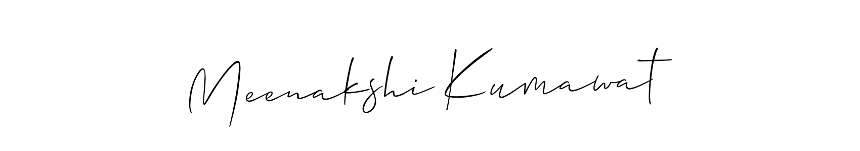 Make a beautiful signature design for name Meenakshi Kumawat. With this signature (Allison_Script) style, you can create a handwritten signature for free. Meenakshi Kumawat signature style 2 images and pictures png