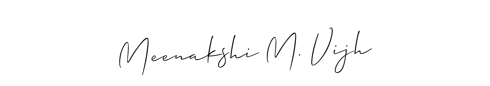 Meenakshi M. Vijh stylish signature style. Best Handwritten Sign (Allison_Script) for my name. Handwritten Signature Collection Ideas for my name Meenakshi M. Vijh. Meenakshi M. Vijh signature style 2 images and pictures png