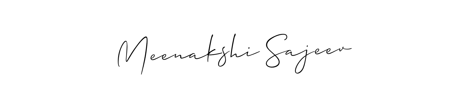 How to make Meenakshi Sajeev signature? Allison_Script is a professional autograph style. Create handwritten signature for Meenakshi Sajeev name. Meenakshi Sajeev signature style 2 images and pictures png