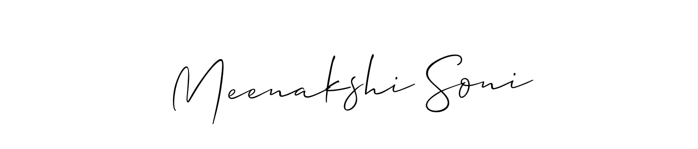 Create a beautiful signature design for name Meenakshi Soni. With this signature (Allison_Script) fonts, you can make a handwritten signature for free. Meenakshi Soni signature style 2 images and pictures png