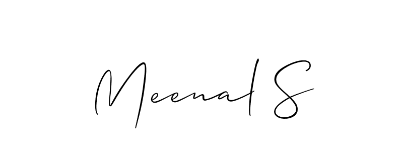 Also You can easily find your signature by using the search form. We will create Meenal S name handwritten signature images for you free of cost using Allison_Script sign style. Meenal S signature style 2 images and pictures png