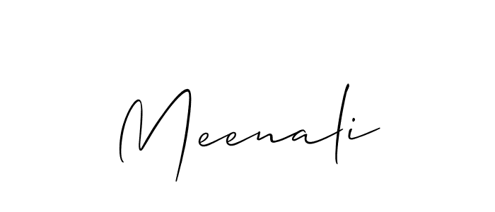 Make a beautiful signature design for name Meenali. With this signature (Allison_Script) style, you can create a handwritten signature for free. Meenali signature style 2 images and pictures png