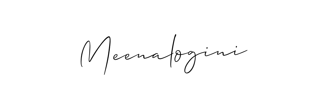 You should practise on your own different ways (Allison_Script) to write your name (Meenalogini) in signature. don't let someone else do it for you. Meenalogini signature style 2 images and pictures png