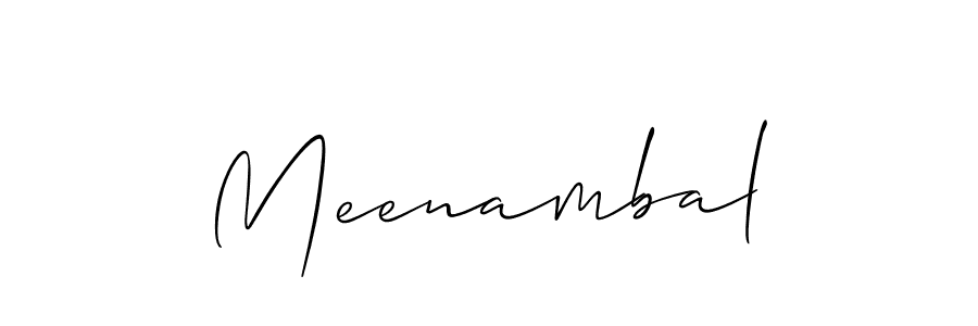 It looks lik you need a new signature style for name Meenambal. Design unique handwritten (Allison_Script) signature with our free signature maker in just a few clicks. Meenambal signature style 2 images and pictures png