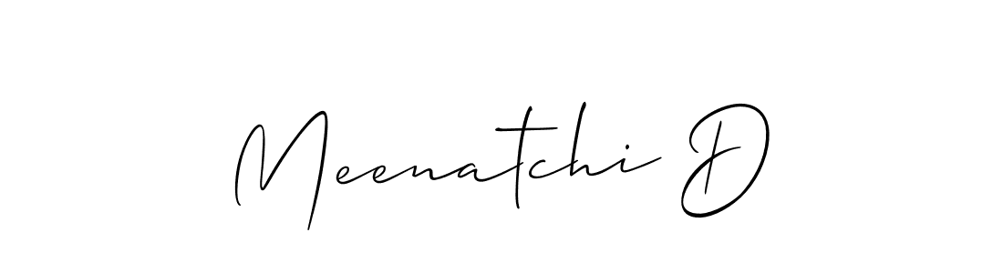 Similarly Allison_Script is the best handwritten signature design. Signature creator online .You can use it as an online autograph creator for name Meenatchi D. Meenatchi D signature style 2 images and pictures png