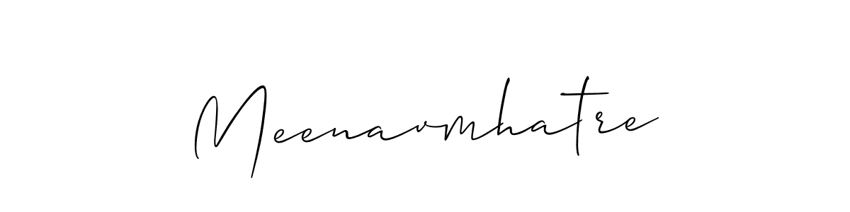 Similarly Allison_Script is the best handwritten signature design. Signature creator online .You can use it as an online autograph creator for name Meenavmhatre. Meenavmhatre signature style 2 images and pictures png
