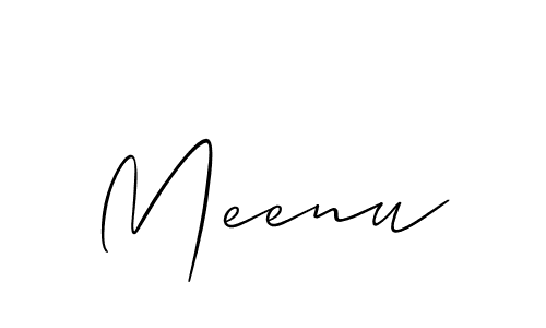 Make a beautiful signature design for name Meenu. With this signature (Allison_Script) style, you can create a handwritten signature for free. Meenu signature style 2 images and pictures png