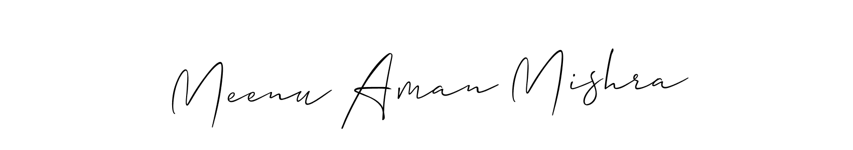 if you are searching for the best signature style for your name Meenu Aman Mishra. so please give up your signature search. here we have designed multiple signature styles  using Allison_Script. Meenu Aman Mishra signature style 2 images and pictures png