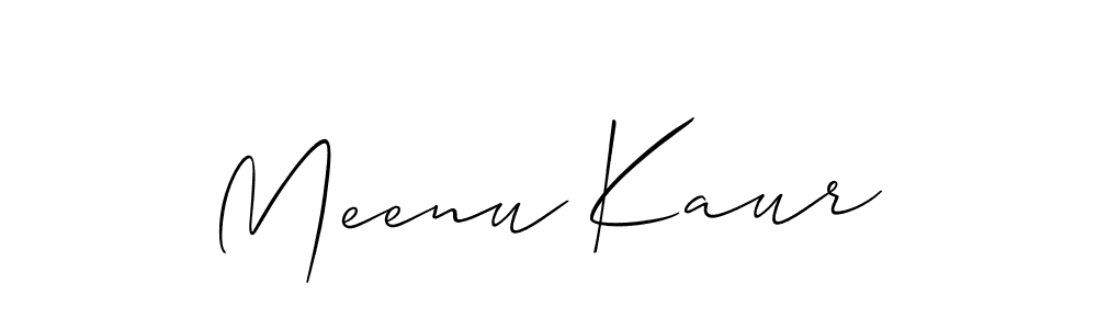 Meenu Kaur stylish signature style. Best Handwritten Sign (Allison_Script) for my name. Handwritten Signature Collection Ideas for my name Meenu Kaur. Meenu Kaur signature style 2 images and pictures png