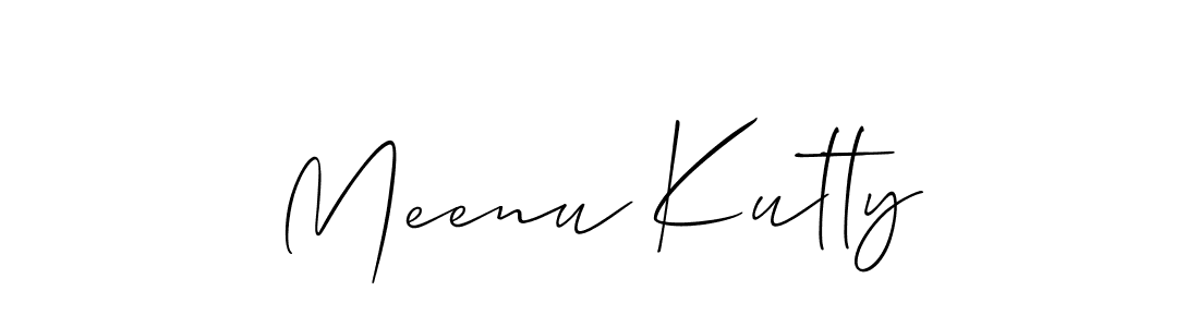 if you are searching for the best signature style for your name Meenu Kutty. so please give up your signature search. here we have designed multiple signature styles  using Allison_Script. Meenu Kutty signature style 2 images and pictures png