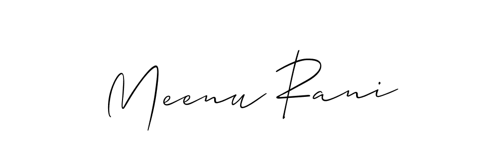 Meenu Rani stylish signature style. Best Handwritten Sign (Allison_Script) for my name. Handwritten Signature Collection Ideas for my name Meenu Rani. Meenu Rani signature style 2 images and pictures png