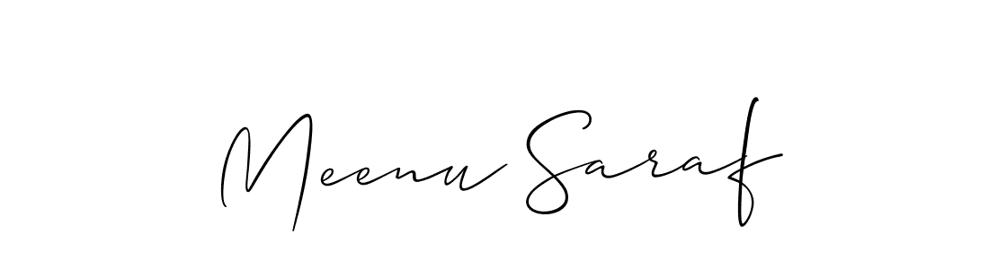 Also we have Meenu Saraf name is the best signature style. Create professional handwritten signature collection using Allison_Script autograph style. Meenu Saraf signature style 2 images and pictures png