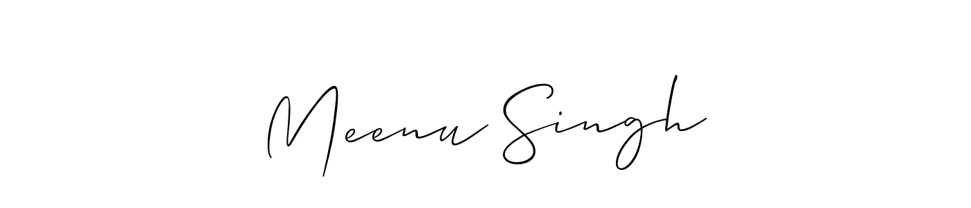 Make a beautiful signature design for name Meenu Singh❤. With this signature (Allison_Script) style, you can create a handwritten signature for free. Meenu Singh❤ signature style 2 images and pictures png