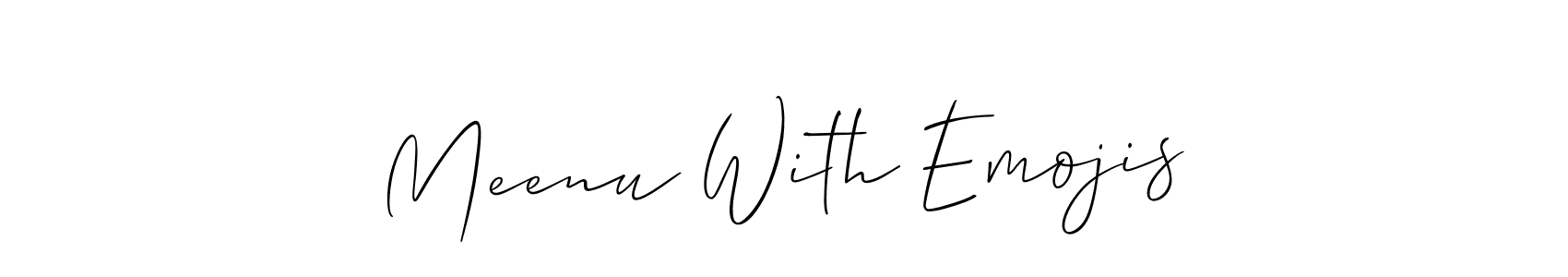 Check out images of Autograph of Meenu With Emojis name. Actor Meenu With Emojis Signature Style. Allison_Script is a professional sign style online. Meenu With Emojis signature style 2 images and pictures png