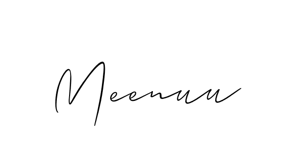 Allison_Script is a professional signature style that is perfect for those who want to add a touch of class to their signature. It is also a great choice for those who want to make their signature more unique. Get Meenuu name to fancy signature for free. Meenuu signature style 2 images and pictures png