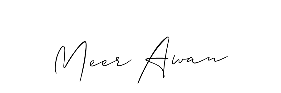 Meer Awan stylish signature style. Best Handwritten Sign (Allison_Script) for my name. Handwritten Signature Collection Ideas for my name Meer Awan. Meer Awan signature style 2 images and pictures png