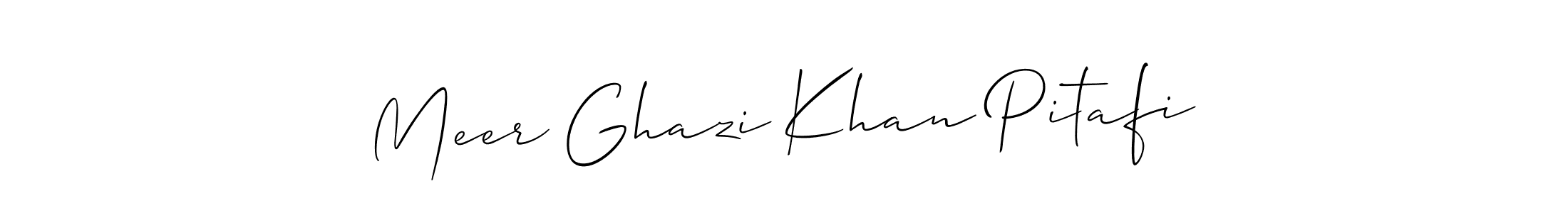 Make a beautiful signature design for name Meer Ghazi Khan Pitafi. With this signature (Allison_Script) style, you can create a handwritten signature for free. Meer Ghazi Khan Pitafi signature style 2 images and pictures png