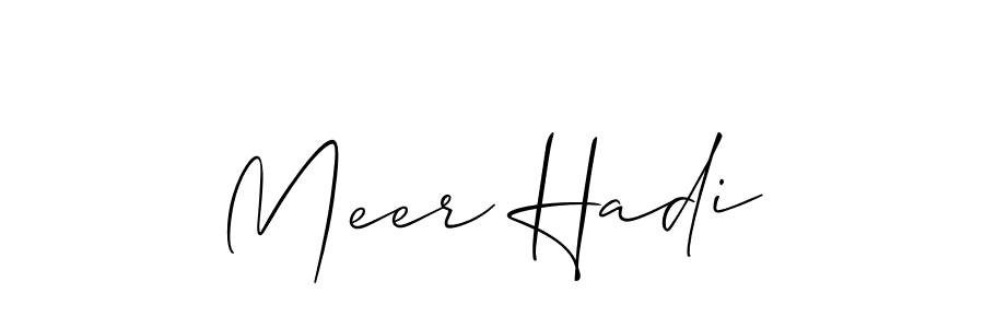 It looks lik you need a new signature style for name Meer Hadi. Design unique handwritten (Allison_Script) signature with our free signature maker in just a few clicks. Meer Hadi signature style 2 images and pictures png