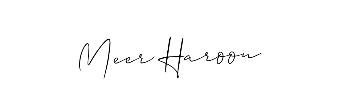 Use a signature maker to create a handwritten signature online. With this signature software, you can design (Allison_Script) your own signature for name Meer Haroon. Meer Haroon signature style 2 images and pictures png